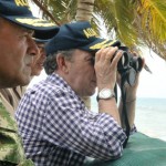 Juan Manuel Santos durante su reciene visita al archipiélago nicaragüense de San Andrés.