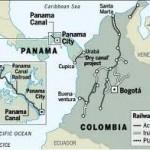 Ruta del canal seco que China construiría en Colombia.