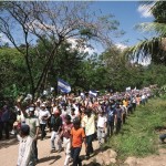Una marcha contra la minera B2Gold en Matagalpa.