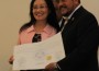 La embajadora Hsing al recibir el reconocimiento del Parlacen.