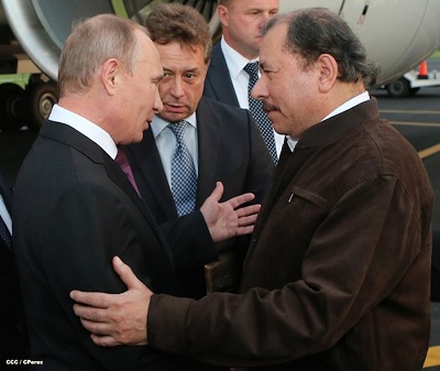 Vladimir Putin y Daniel Ortega en Managua. (Foto: El 19).