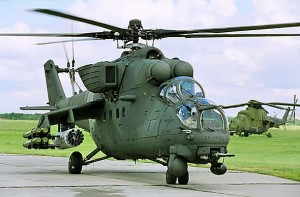 Helicóptero ruso de ataque MI-35.