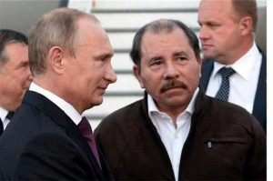 Los presidentes Vladimir Putin y Daniel Ortega.
