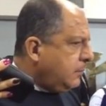 Luis Guillermo Solís con la característica "cara de gallo" que pone cada vez que habla de Nicaragua.
