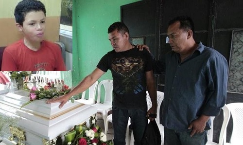 Inserto, Ángel Ariel Escalante Pérez, de 12 años, asesinado por pandilleros en Guatemala.