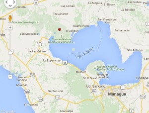 El círculo rojo muestra el sitio donde ocurrieron los sismos.