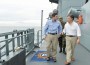 El presidente Juan Manuel Santos se subió en 2013 a la fragata ARC Almirante Padilla, para amenazar a Nicaragua cerca del meridiano 82.