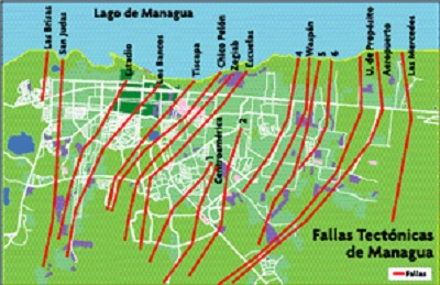 La penúltima falla de la derecha es la temida Aeropuerto, que podría desencadenar un devastador sismo en Managua.