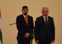 Embajador nicaragüense en Abjasia, Juan Ernesto Vázquez Araya, y presidente abjasio, Raúl Jadzhimba. (Foto: Sputnik).
