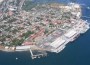 Vista aérea del puerto de Corinto, en Nicaragua.
